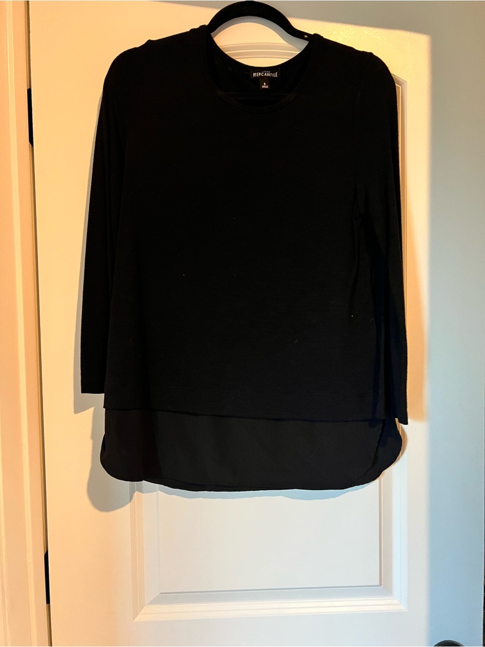 J. Crew Black Layered-Look Long Sleeve Top